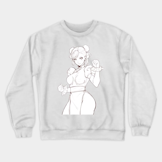 Chun-Li sketch (Street Fighter) Crewneck Sweatshirt by StayAlivePlz